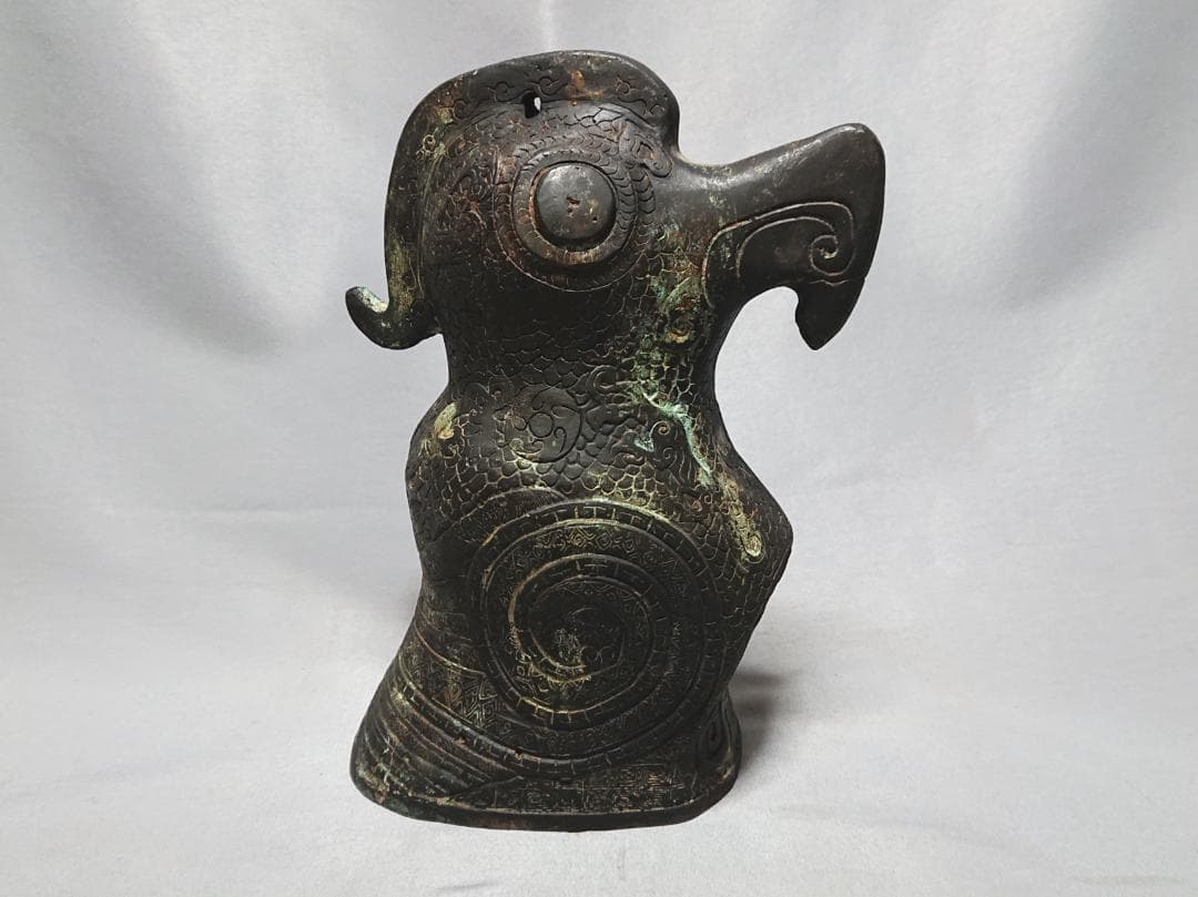 コレクター収集品　青銅　鳴物獣文　鳥形鐘