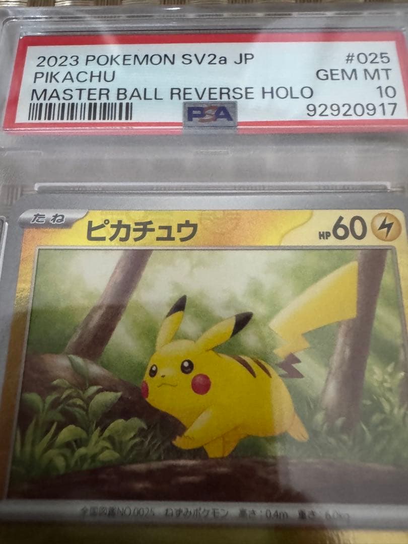 2023 POKEMON ピカチュウ マスターボールリバースホロ PSA10