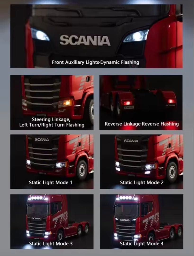 スカニア　R770 ラジコン　トレーラー　1/18 19ch ヘッド　台車セット