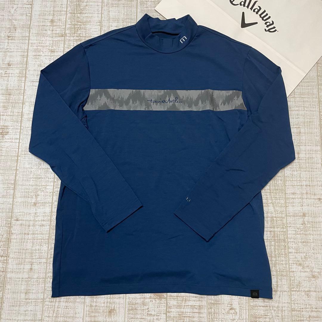 新品 キャロウェイ トラヴィスマシュー モック 胸ライン ネイビー XLサイズ