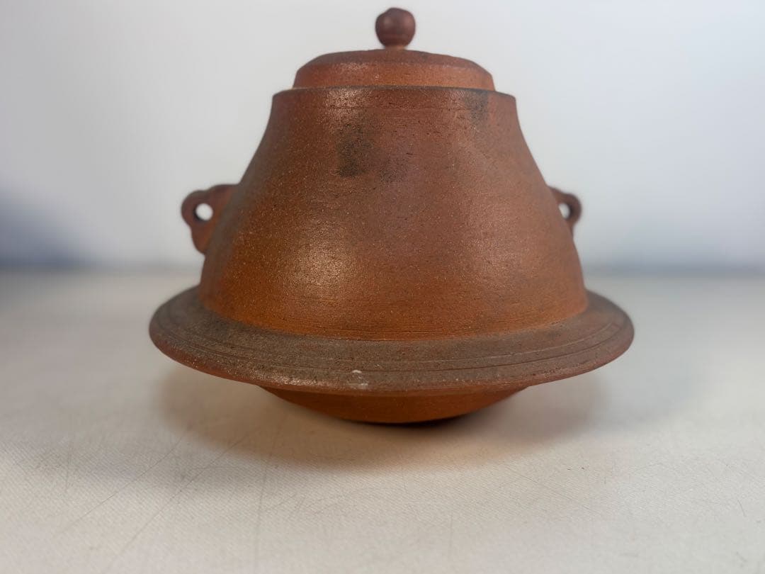 陶器製茶道具 鳳凰風炉　茶釜　敷板(皿)付き