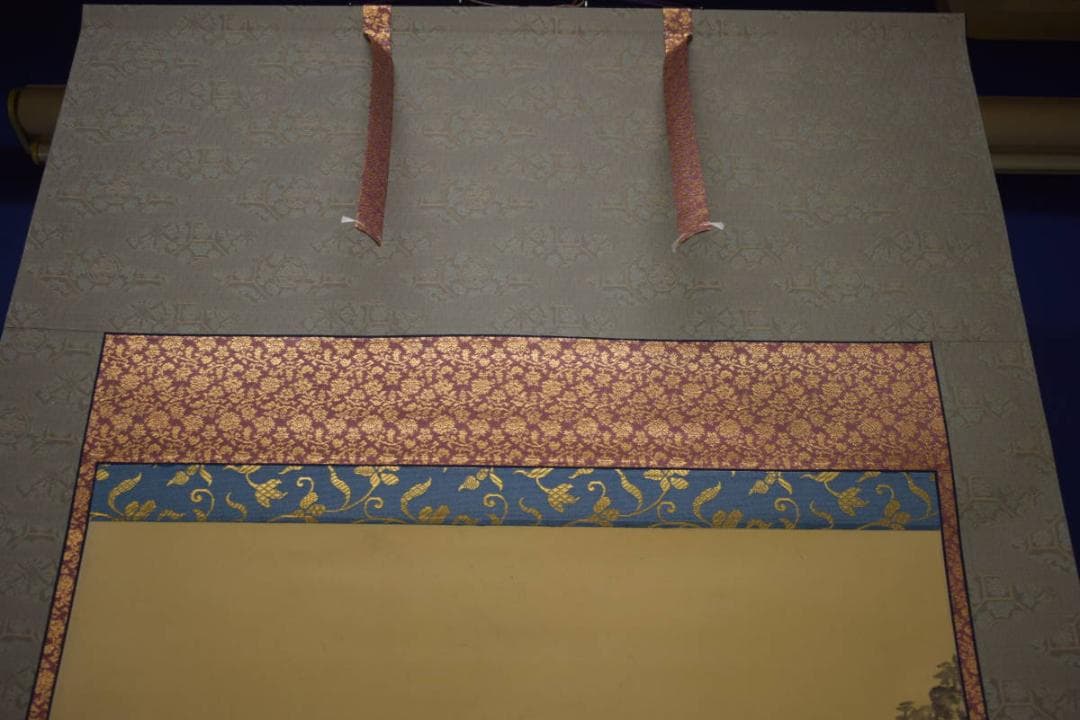 真作/水如/楊柳観音像図/岩上観音図/布袋屋掛軸HI-762