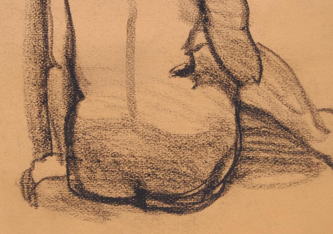 河野通紀 「 座す 」 肉筆 パステル画 人物画 美人画