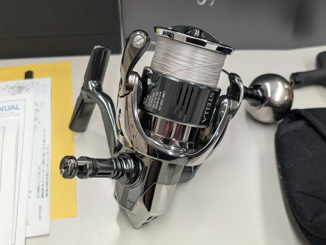 シマノ 22ステラ C3000XG & 社外ハンドルノブとリールスタンドセット