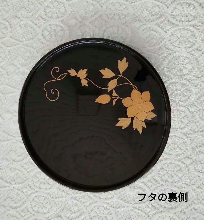 輪島塗　金蒔絵　菓子器　お盆付き　工芸品