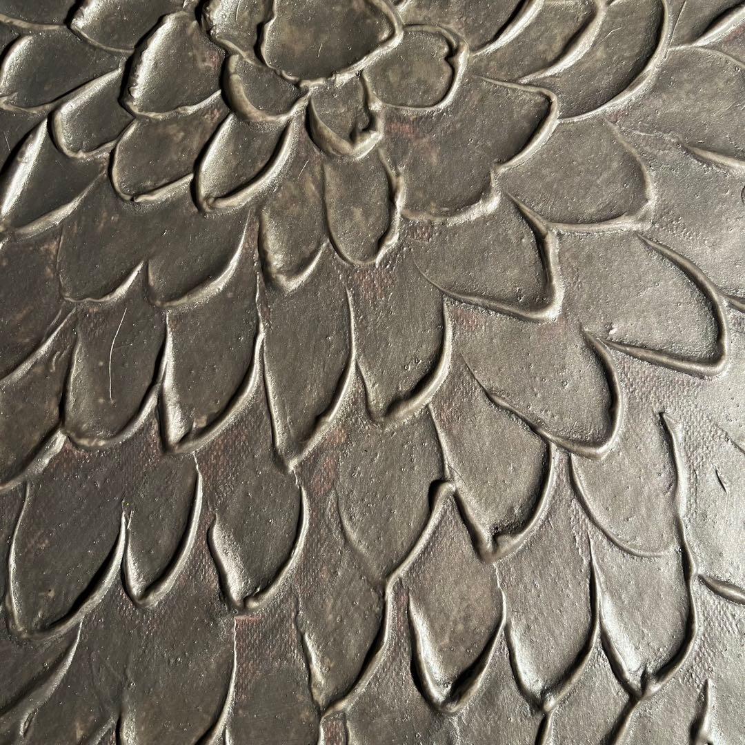 ★秀作★ 手書き油絵 シルバーペタル 肉筆絵画 インテリア 油彩画