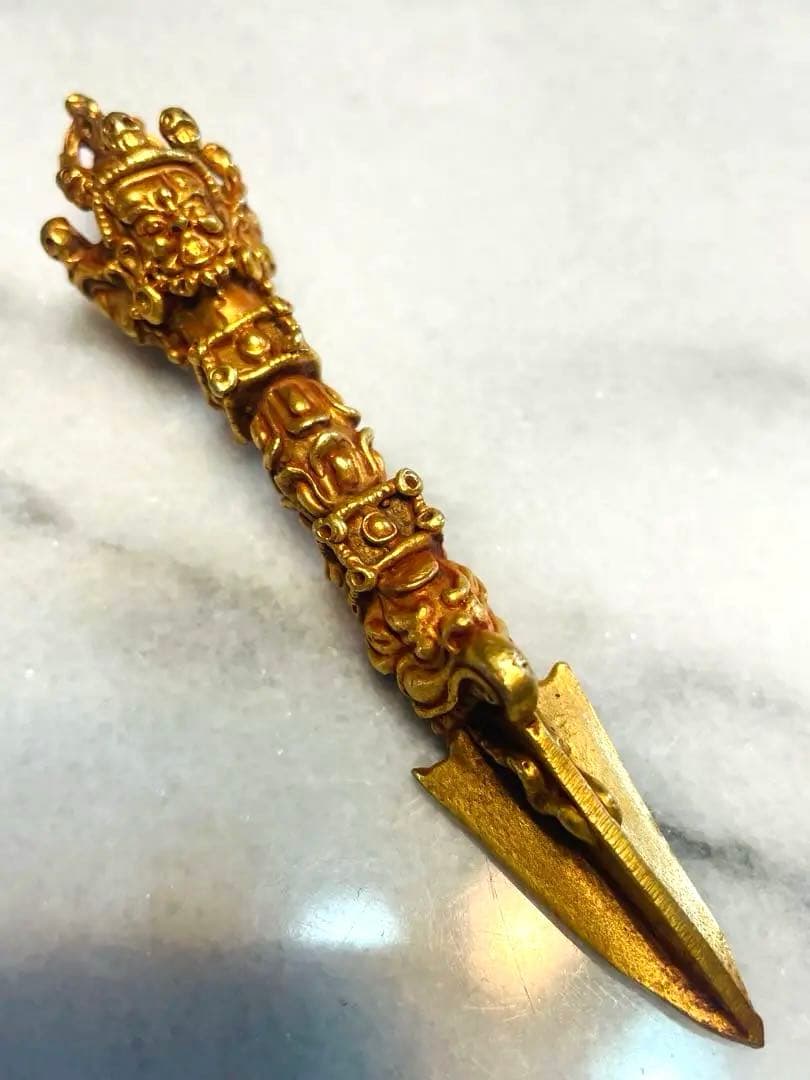 チベット密教 新品 プルパ　10㎝ 憤怒神　守護神　龍　655