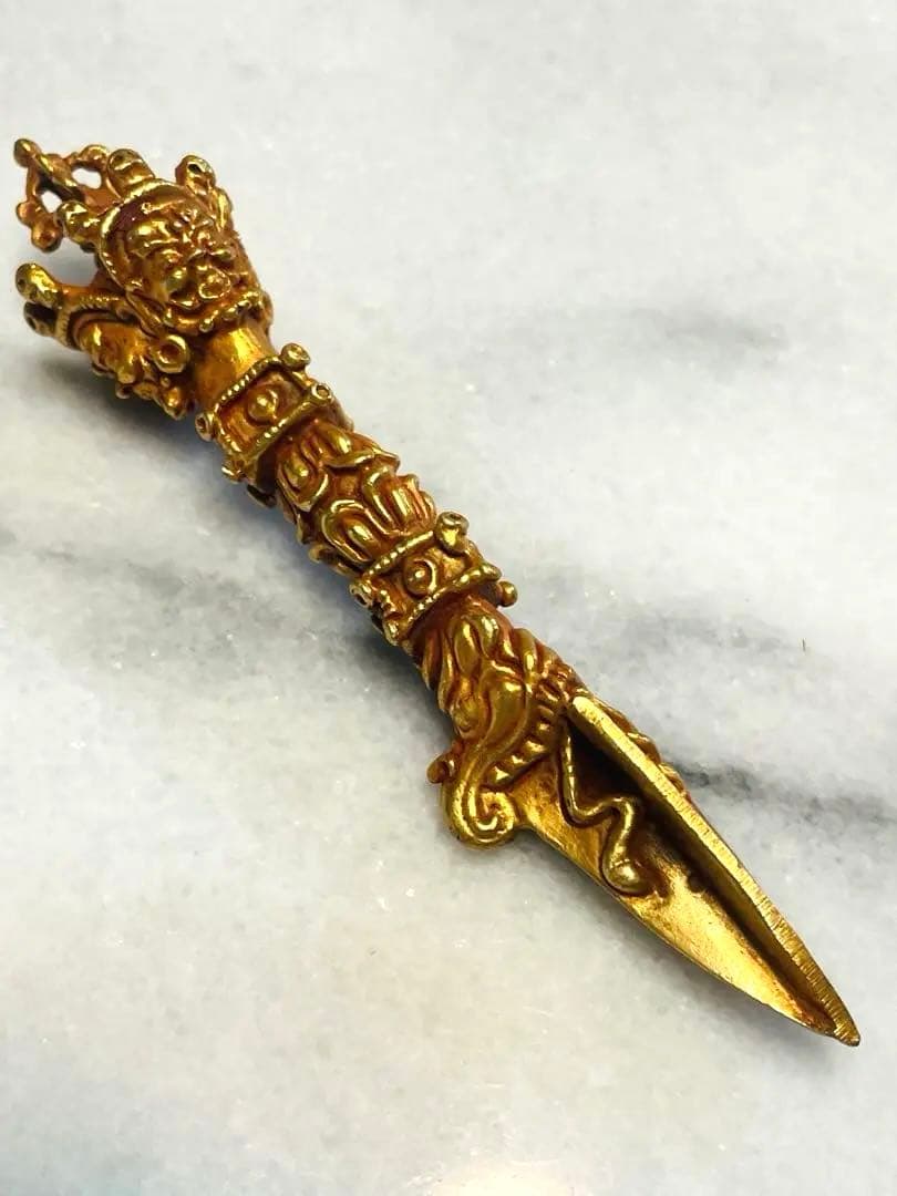 チベット密教 新品 プルパ　10㎝ 憤怒神　守護神　龍　655