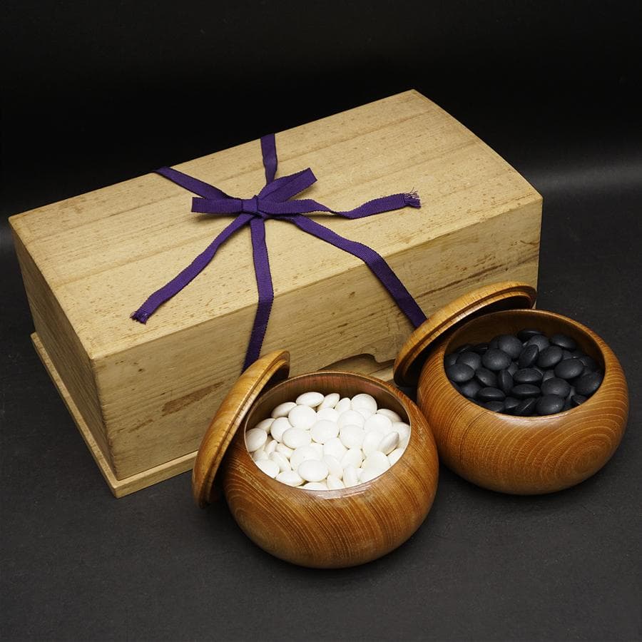 碁石 蛤 38号 那智黒 高級 囲碁 白石 黒石 碁笥付き 桐箱 特大碁石