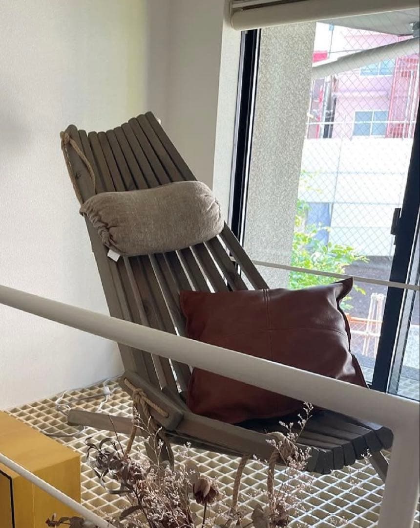 【まりこ】Ecofurn エコファーン◾️ 折り畳み 木製チェア エコチェア