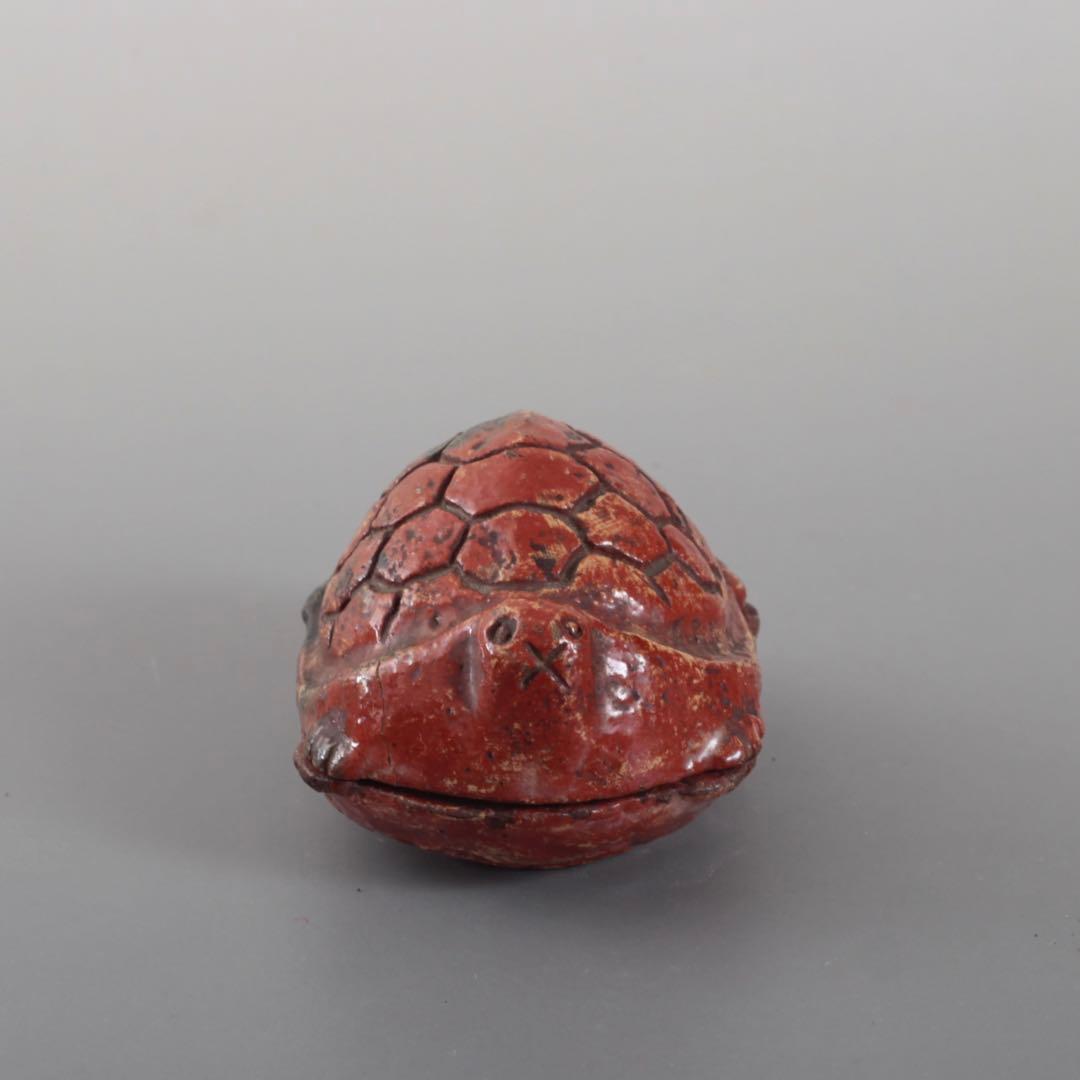 赤楽 亀 香合 茶人の花押 茶道具 古美術 古道具 アンティーク