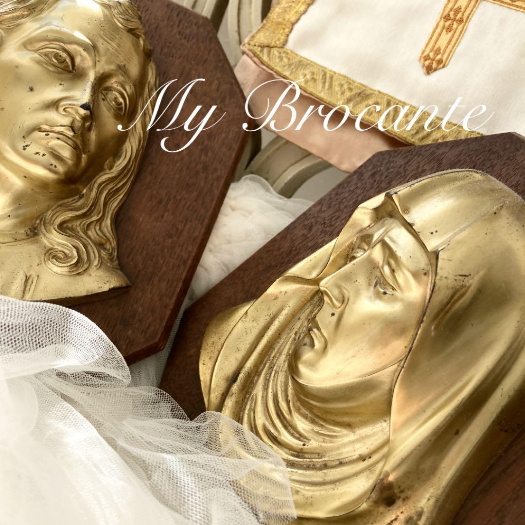 アンティーク雑貨 Religious wall decorations wood and iron