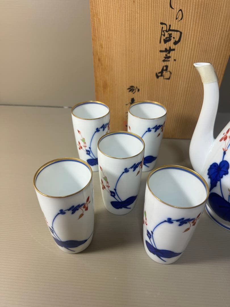 2370 香蘭社　オールド　1950年代　茶器セット　ティーポット1客　湯呑5客