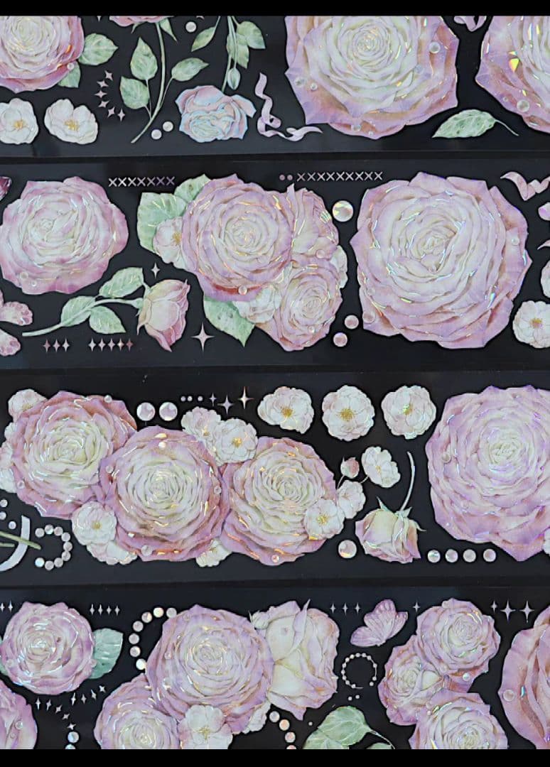 巻売 627★ 海外 マスキングテープ マステ PET 花 装飾 薔薇 贝壳光