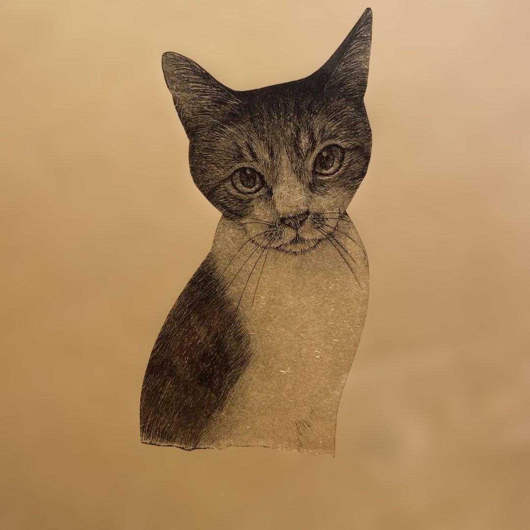 坂本千明さん　猫　紙版画