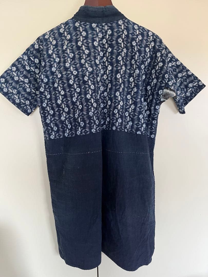 貴重！骨董 手縫い ビンテージ 藍 襤褸 ボロ 絣 刺し子 古布 半纏 はっぴ