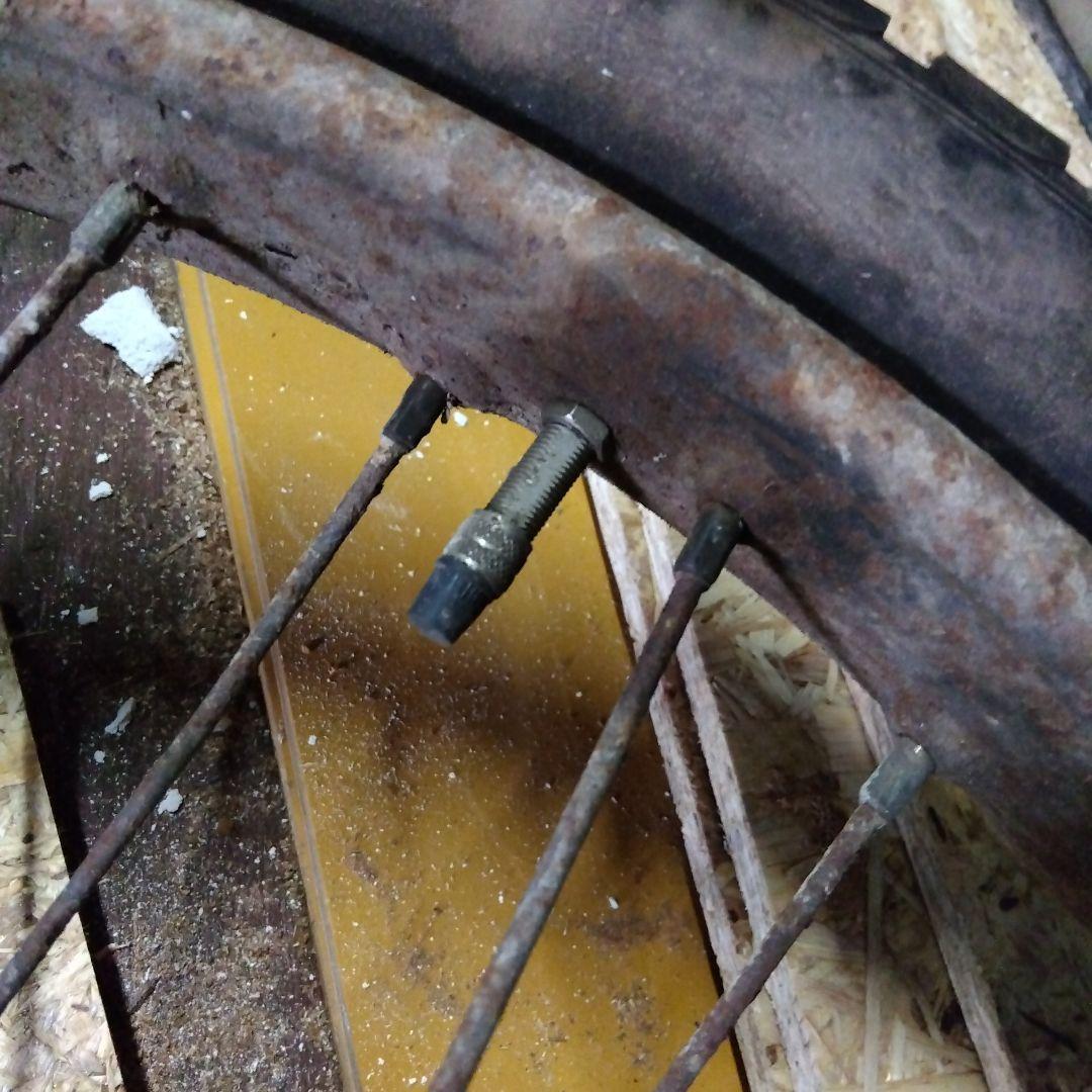 昭和レトロアンティーク　リヤカー　年代物　タイヤホイールのみ゙