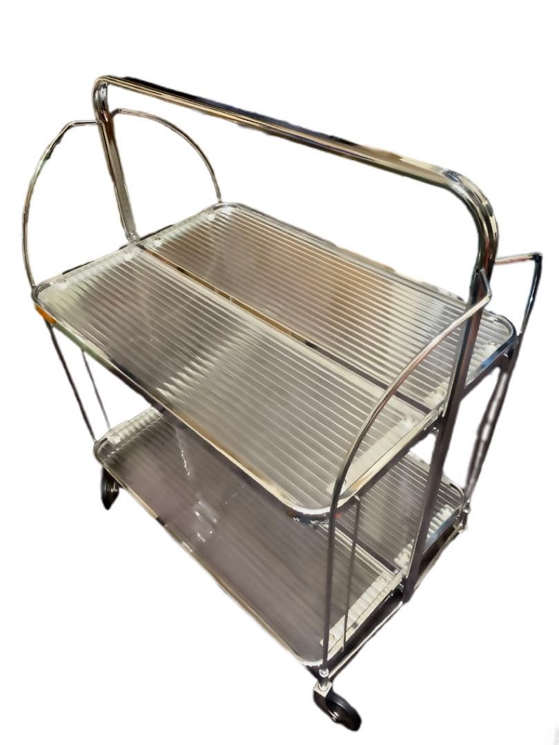 ワゴン ガラス クリア ミッドセンチュリー 韓国 Y2Kモダン