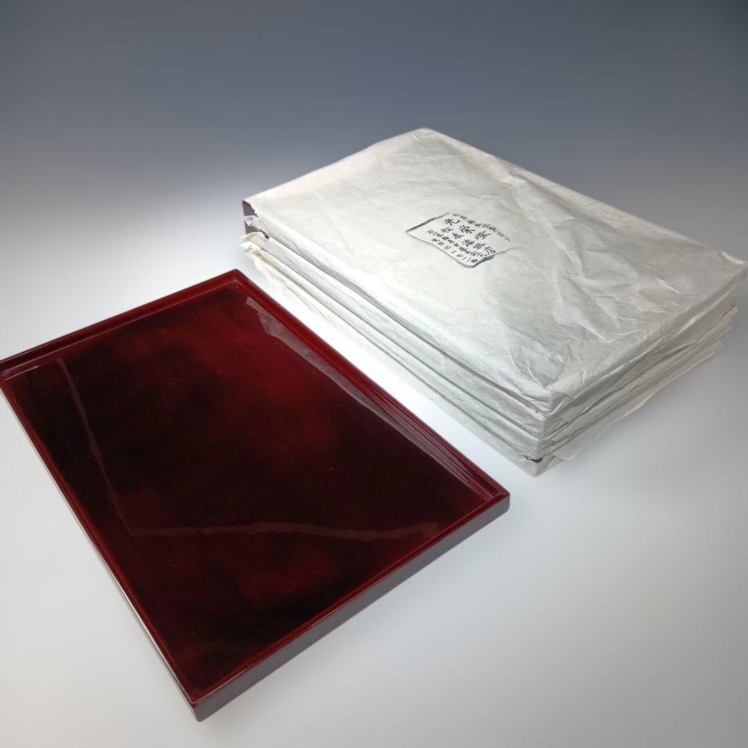 輪島塗　光栄堂　点心盆5枚　共箱