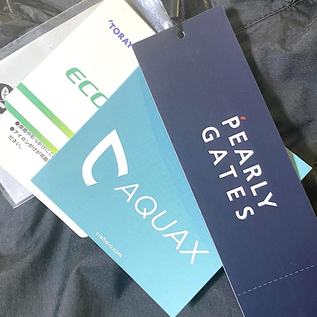 0 新品 パーリーゲイツ ビッグロゴ 半袖にもなる! レインジャケット ブラック