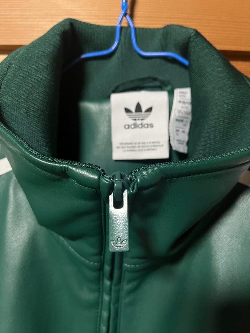 adidas フェイクレザートラックジャケット 2XL グリーン 窪塚