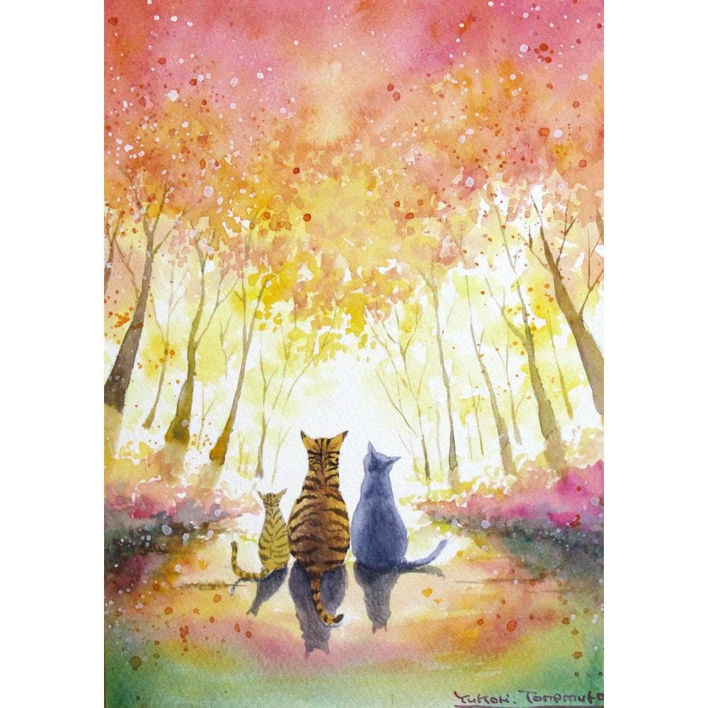 花空さま専用（原画）秋夜の森の祝福 #3　ほか　3点おまとめ