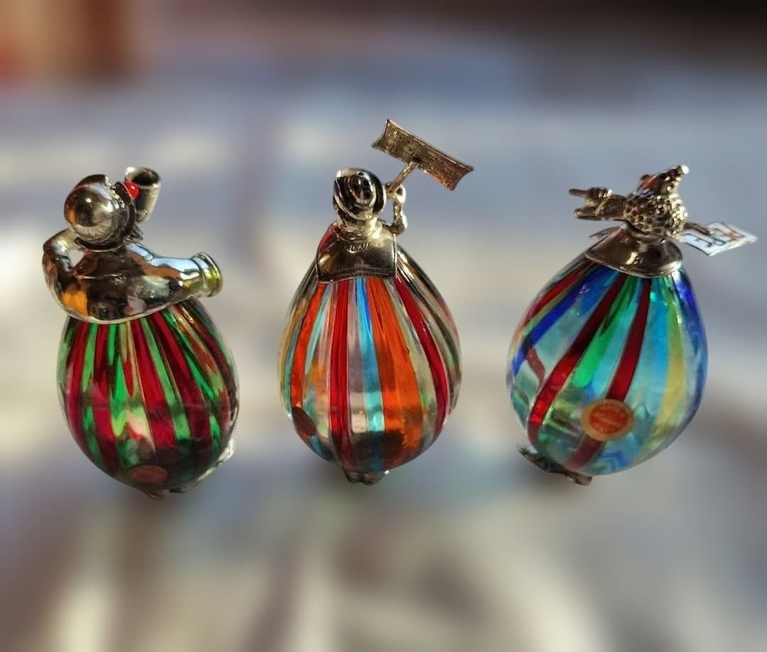 断*ぎ様 【美品】ヴィットリオ・アンジーニ作ピエロ神銀とガラス彫刻