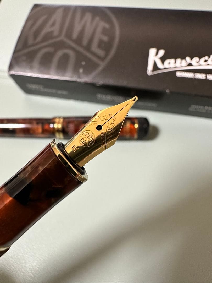 【未使用品】カヴェコ　万年筆・ボールペンセット　ディア2　アンバー