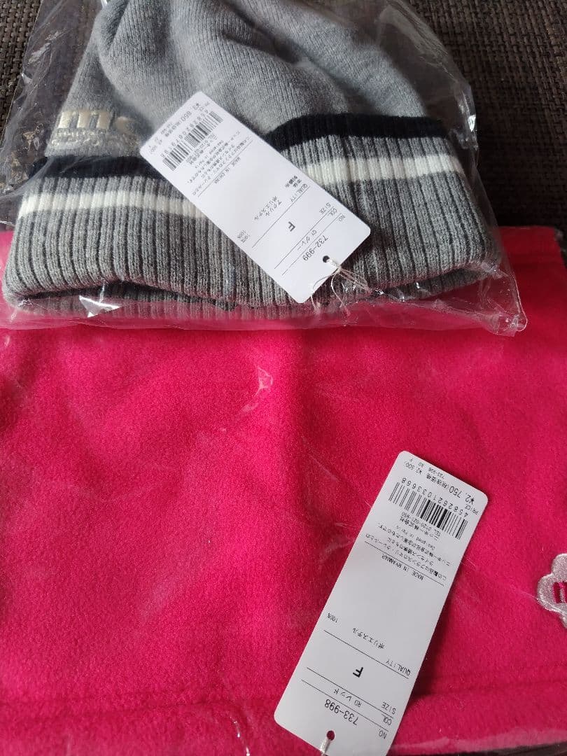 marie claireゴルフ 未使用 ニット帽.ネックウォーマー