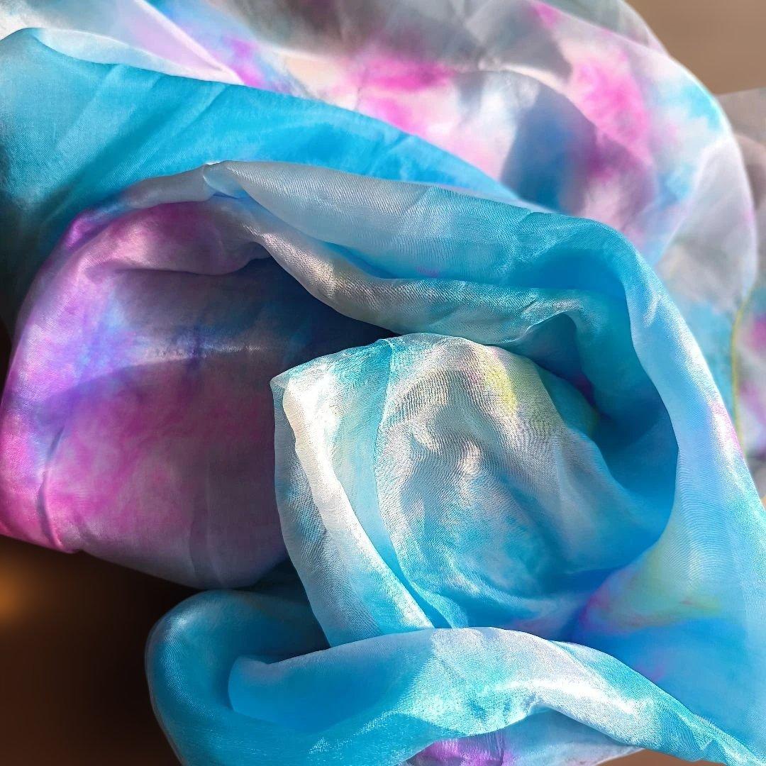 ベリーダンス　ジプシースカート　シルクベール　タイダイ柄