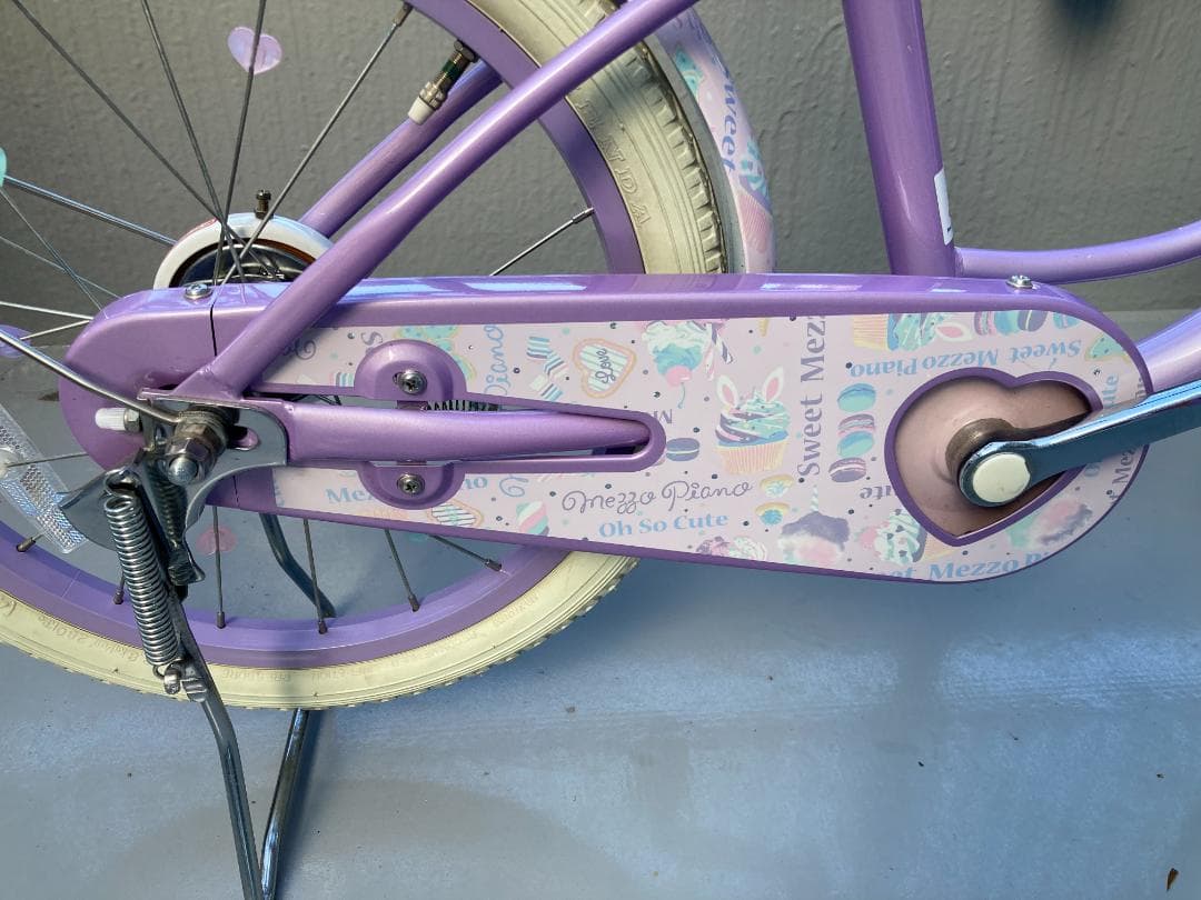 子供用自転車　アサヒサイクルのメゾピアノ 紫色とピンク 18インチ