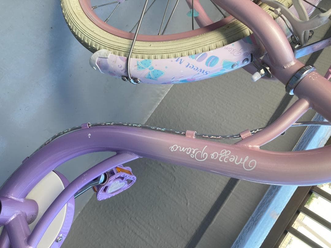 子供用自転車　アサヒサイクルのメゾピアノ 紫色とピンク 18インチ