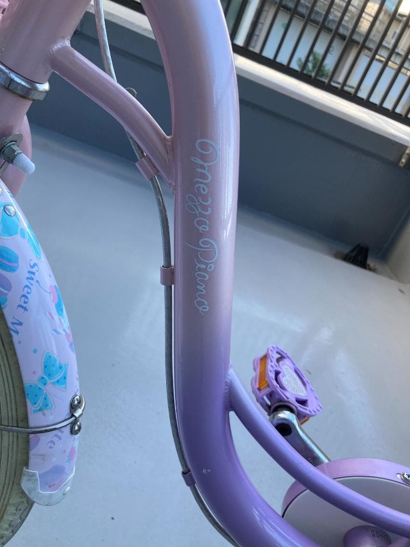 子供用自転車　アサヒサイクルのメゾピアノ 紫色とピンク 18インチ