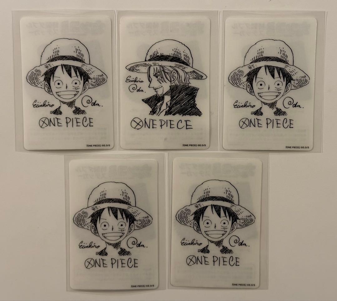 【送料込】ワンピース ナツコミ イラスト ステッカー カード 5枚セット