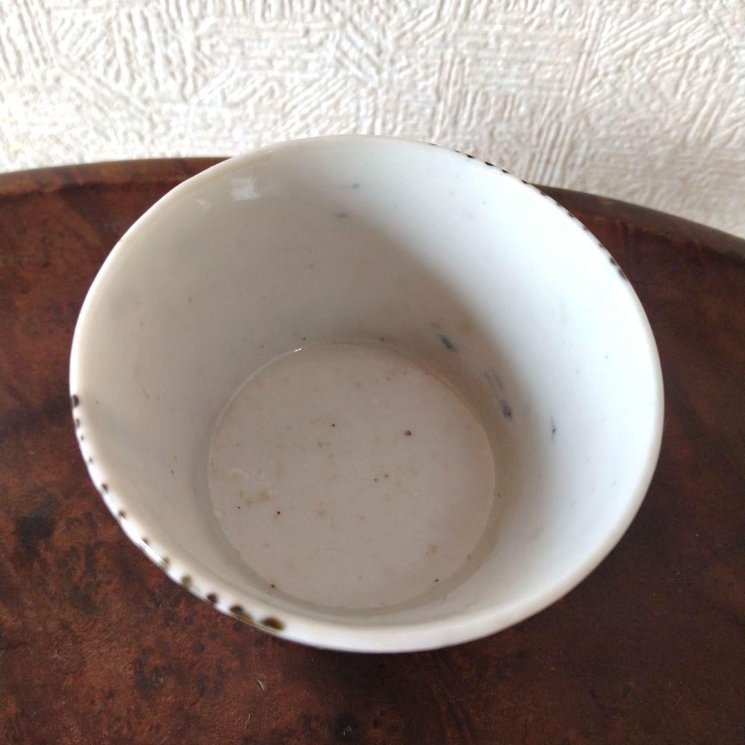 古伊万里染付枠絵に楓蕎麦猪口