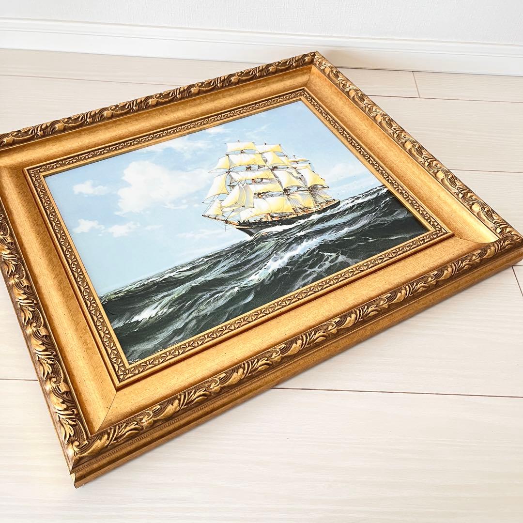 【新品未使用】名画　ブルーウォーター　マクレガー 立体複製　4号 豪華額装付