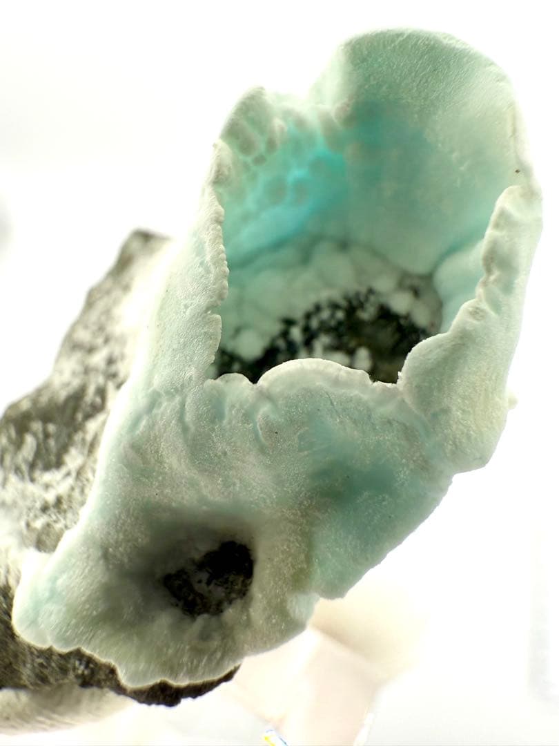 ブルー　アラゴナイト　霞石　カップ　原石　鉱物　標本　天然石