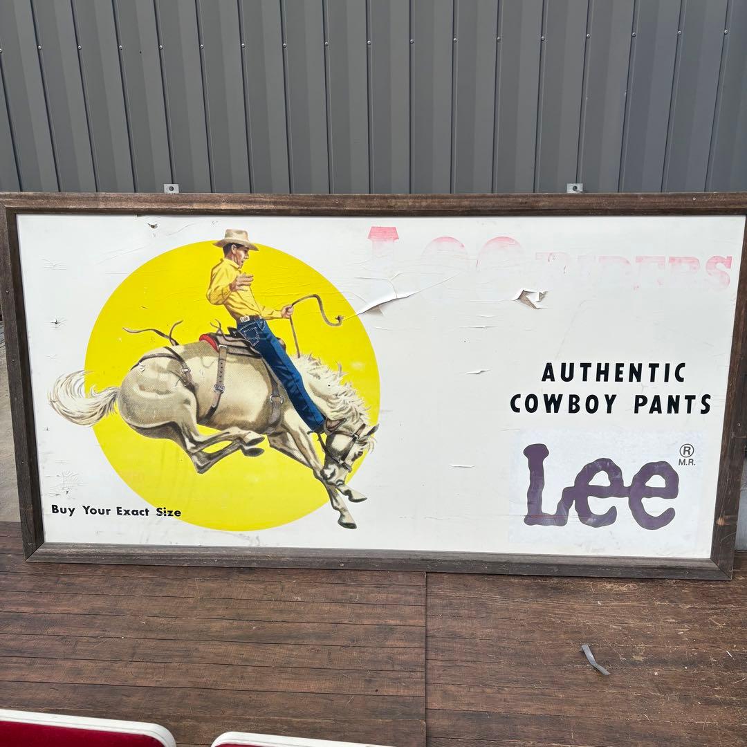 Lee 特大 大型広告看板 アメリカ 木製看板 ヴィンテージ 広告 パネル 木枠