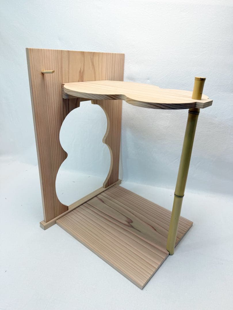 未使用 茶道具 奥村 峯春作 淡々斎好 瓢棚 組み立式 保護シート付 元箱