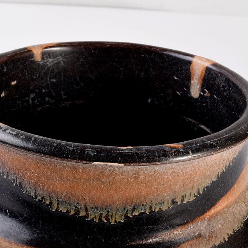 中国　磁州窯黒釉　壺　花入　C　6888