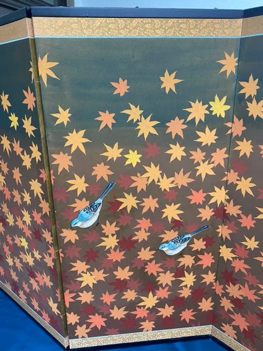 屏風　小屏風　紅葉づくし　鳥　インテリア