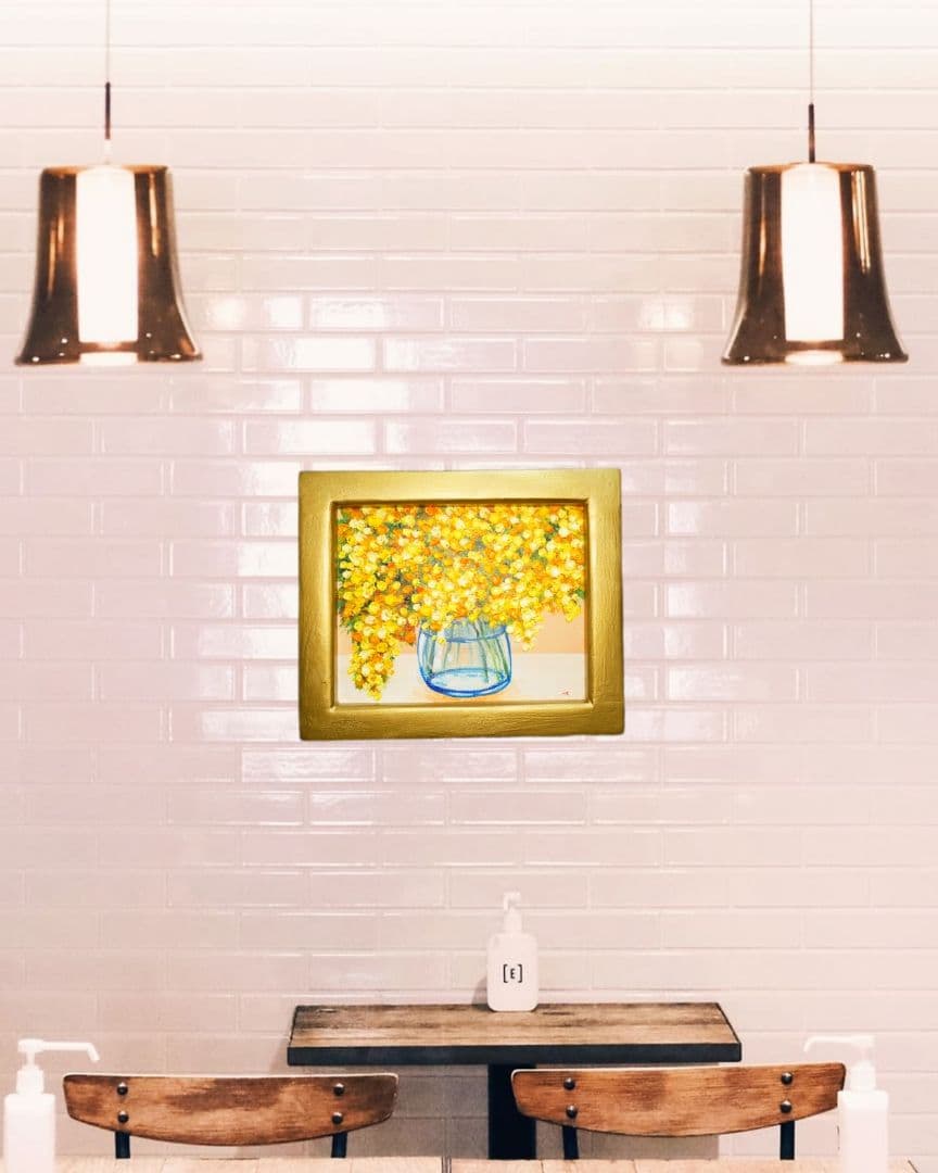 油絵 油彩 油彩画 絵画 絵 【ミモザ】