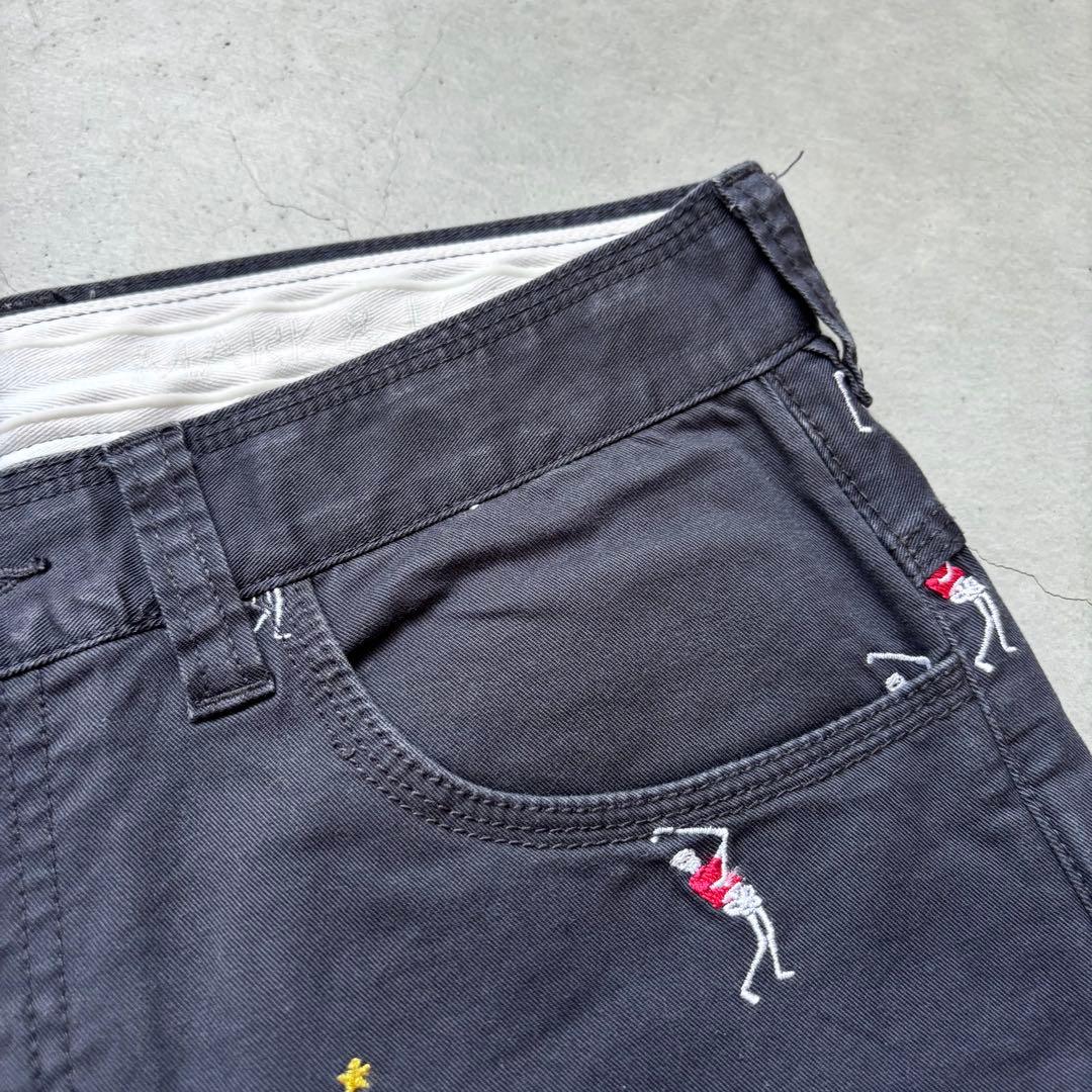 MARK&LONA マークアンドロナ ストレッチロングパンツ 刺繍 ロゴ M