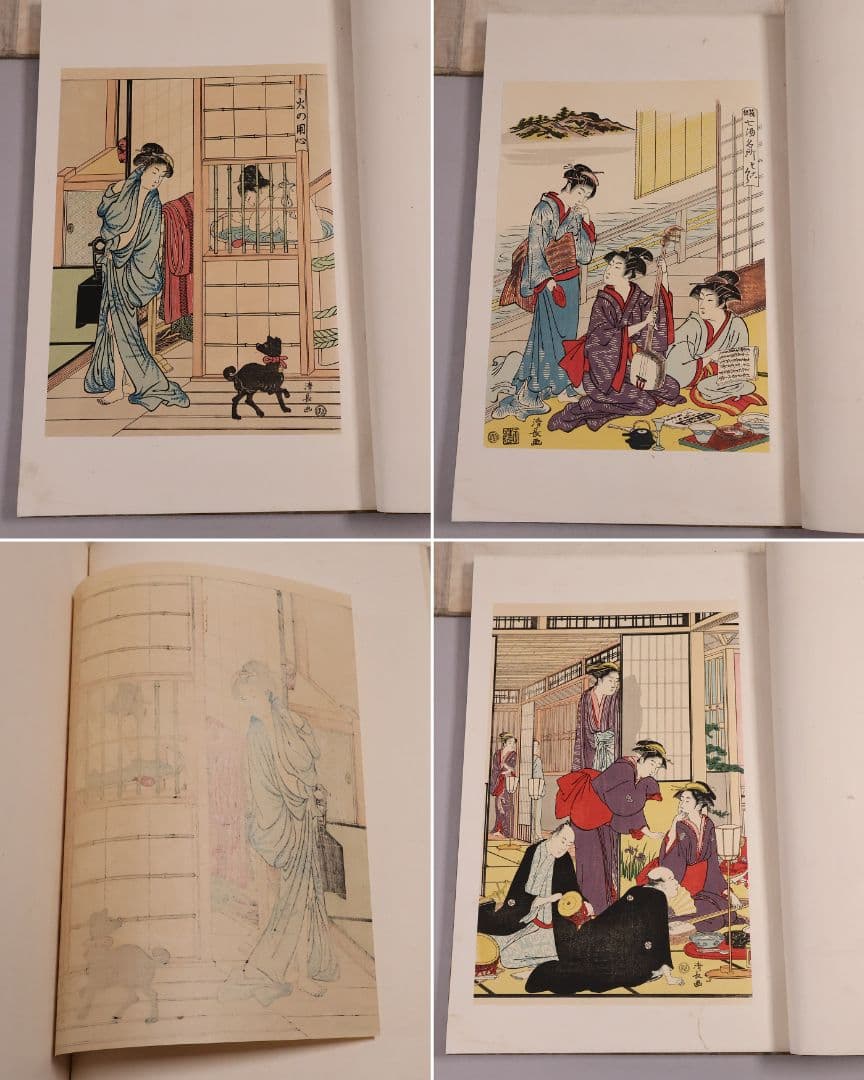【３】手摺木版画 大正 浮世風俗 やまと錦絵 橋口五葉 60図冊揃【CM420】