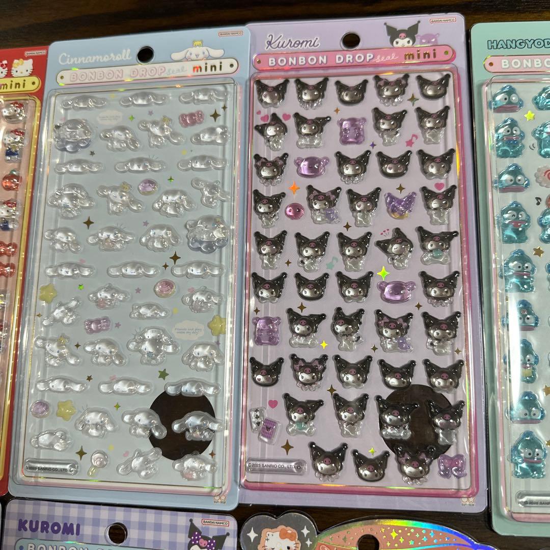 【正規品】サンリオ12枚セット　ボンボンドロップシール　ミニ　うるちゅるシール