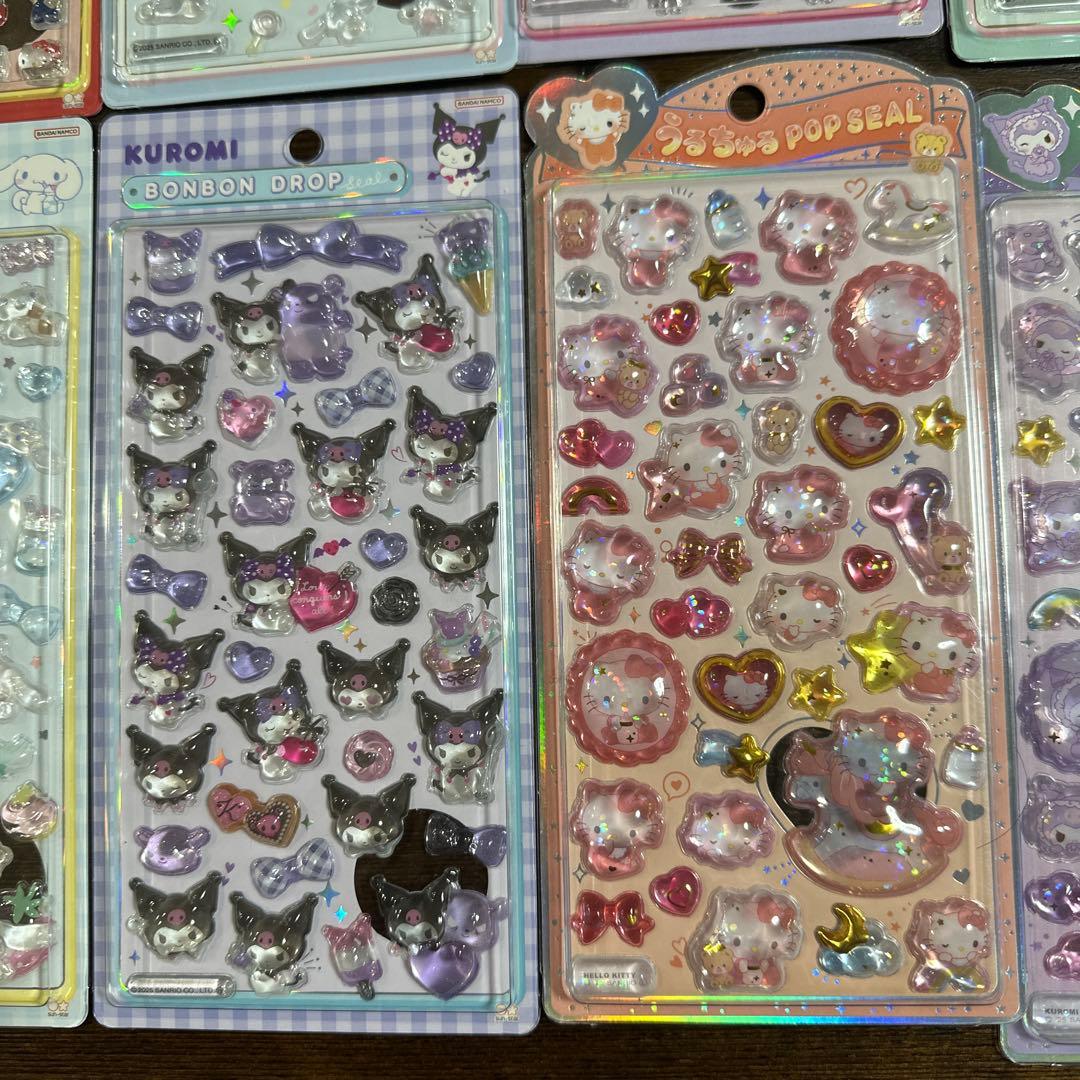 【正規品】サンリオ12枚セット　ボンボンドロップシール　ミニ　うるちゅるシール