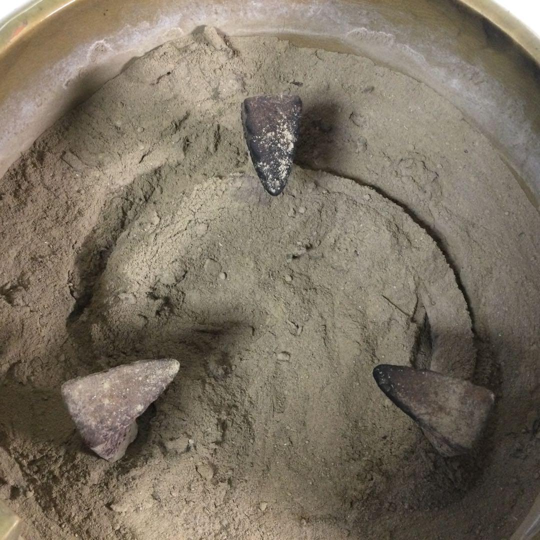 土風炉 火鉢 五徳付 焼物 灰付 茶道具 L285