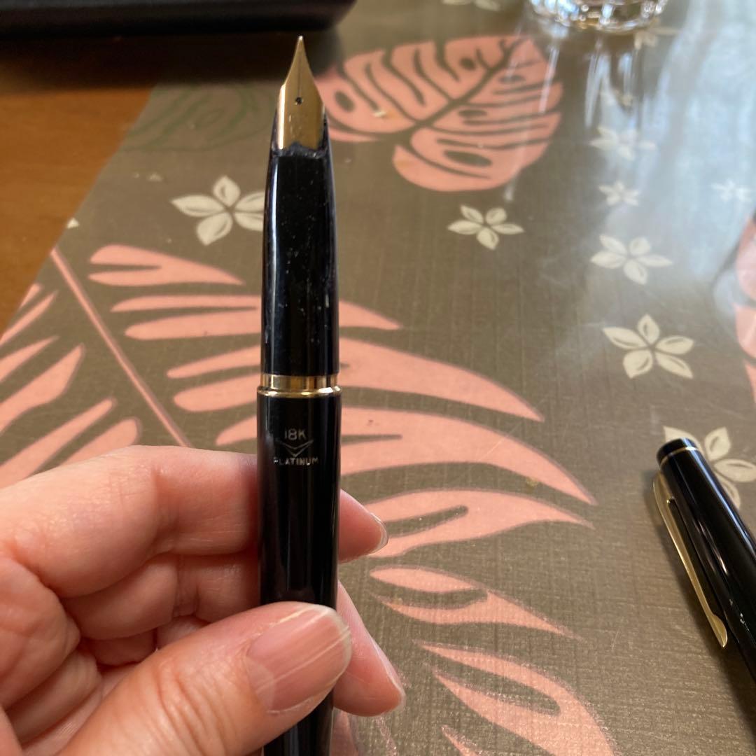 PLATINUM 万年筆 黒 ケース付き