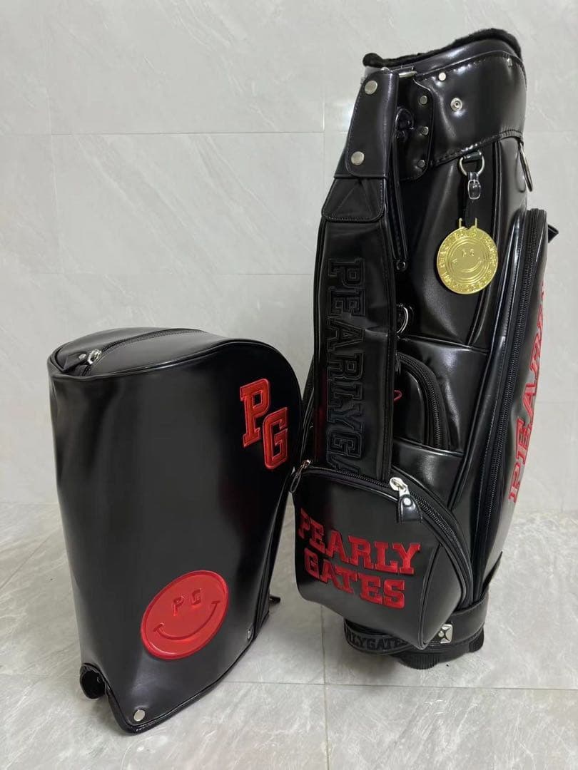 PEARLY GATES キャディバッグ 黒 合成革　パーリーゲイツ