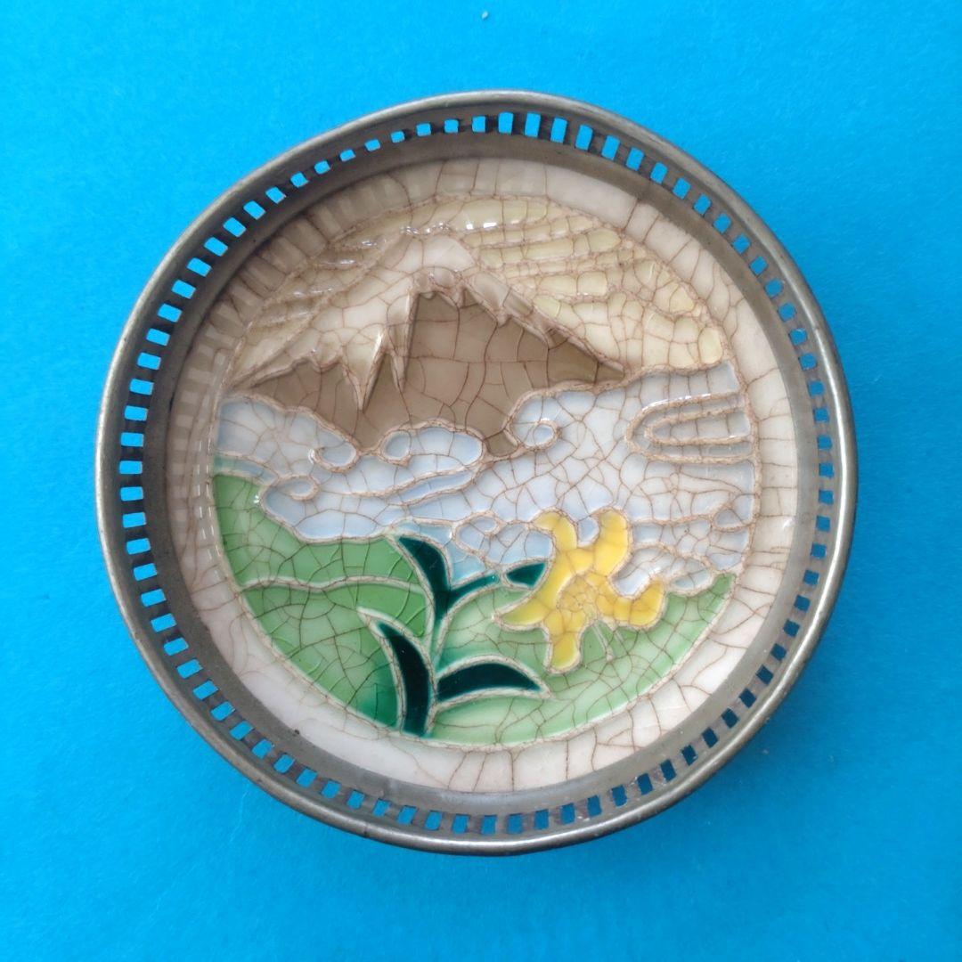 大正〜昭和初期　ガラスコースター　マジョリカタイル　アンティーク　5個セット